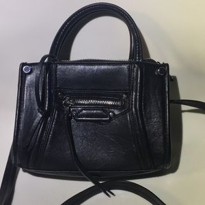 Small cross body bag with silver hardware